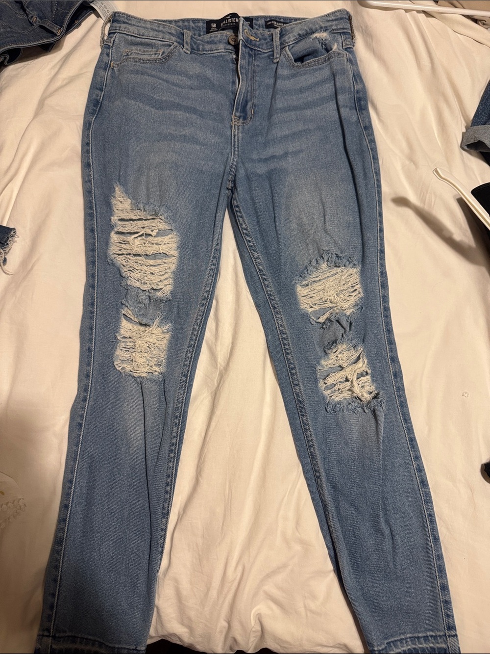 Hollister High Rise Super Skinny Crop Vintage Stretch Jeans Light Blue